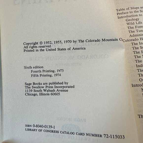 Guide to the Colorado Mountains by Robert Ormes sixth edition hardcover 1970 - Picture 5 of 8